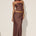 BLAINE LOW WAIST MAXI SKIRT - CHOC/LEMON POLKA