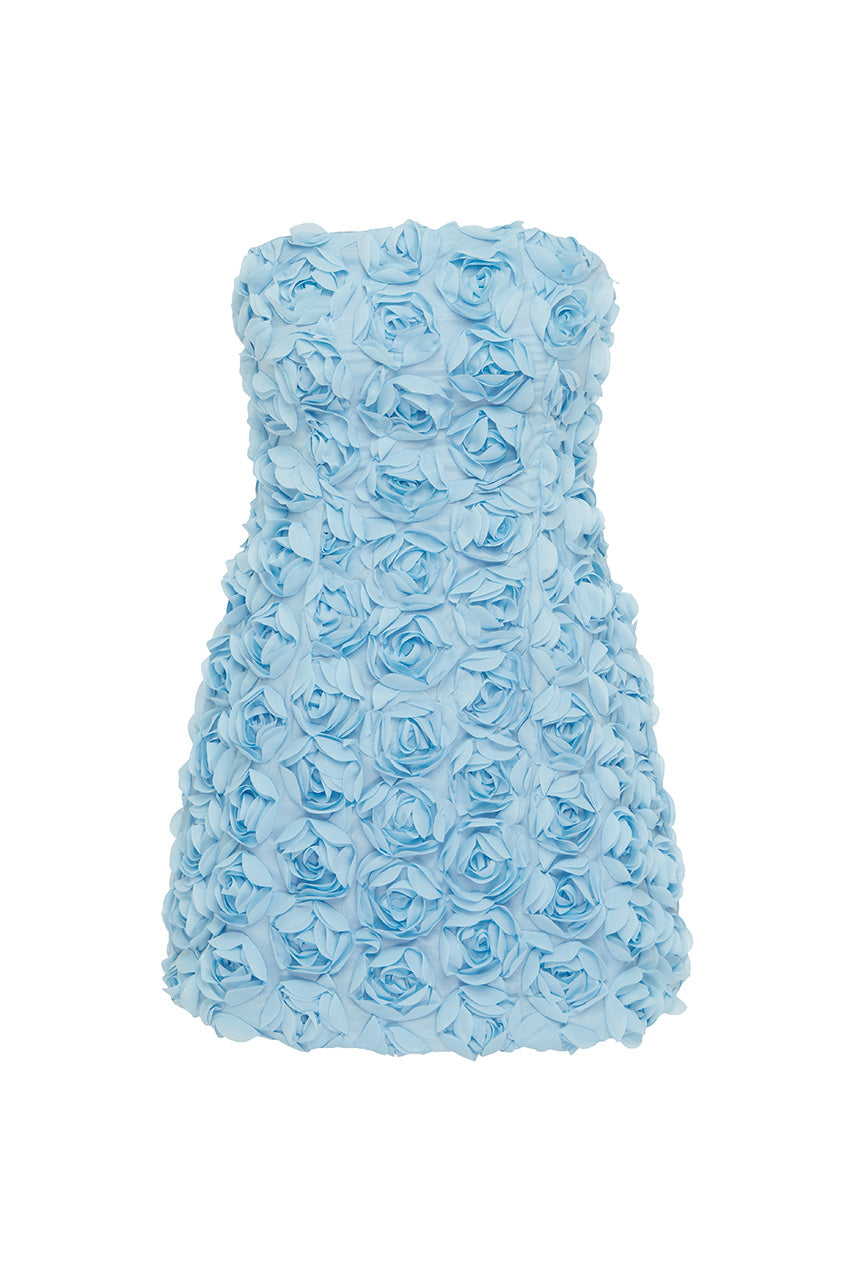 BLOOM MINI DRESS - BLUE - BLOOMMINIDRESSBLUE