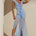 BLYTHE V-NECK FRILL MAXI DRESS - BLUEBELL