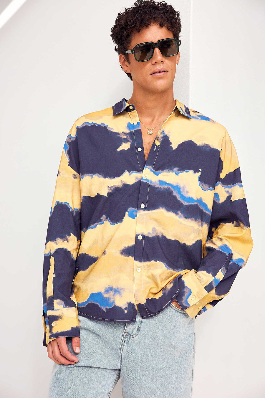BOJAN LONG SLEEVE SHIRT - BOJAN YELLOW/NAVY - BOJANLONGSLEEVESHIRT-BOJANYELLOWNAVY-2