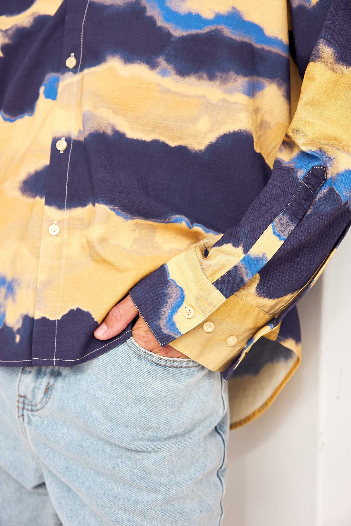 BOJAN LONG SLEEVE SHIRT - BOJAN YELLOW/NAVY - BOJANLONGSLEEVESHIRT-BOJANYELLOWNAVY-3