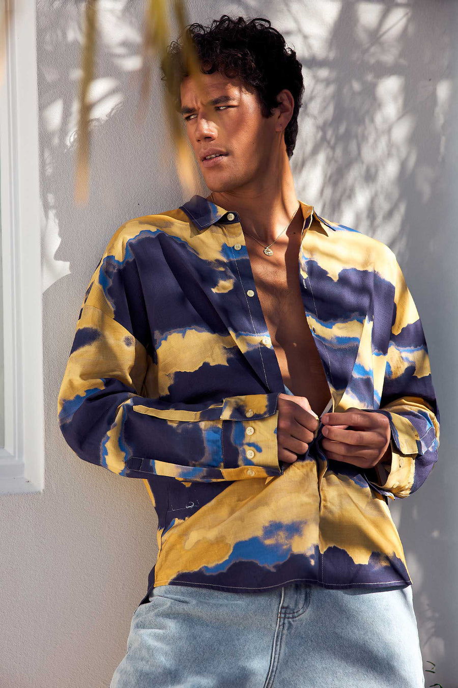 BOJAN LONG SLEEVE SHIRT - BOJAN YELLOW/NAVY - BOJANLONGSLEEVESHIRT-BOJANYELLOWNAVY-5