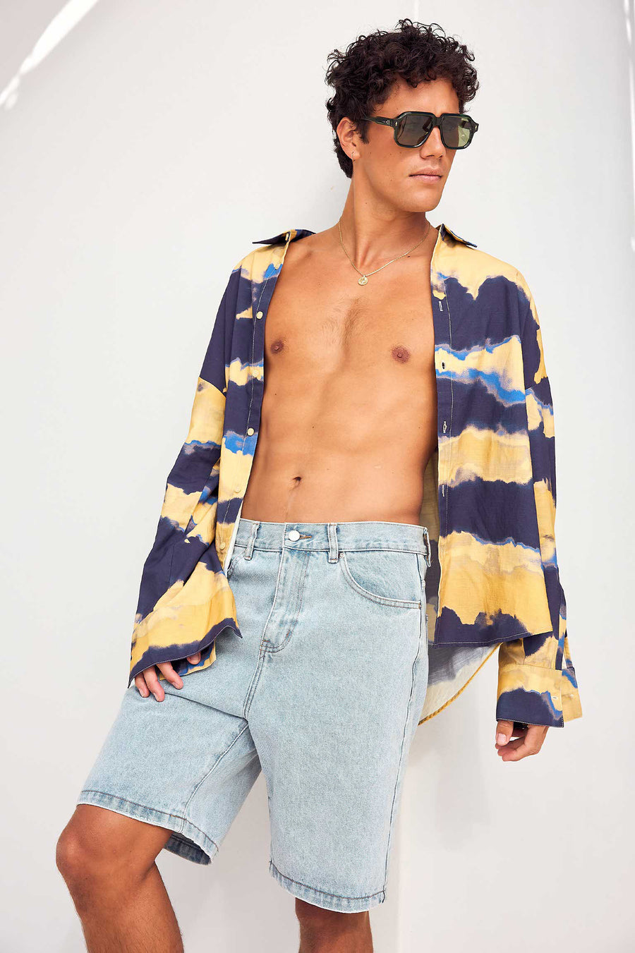 BOJAN LONG SLEEVE SHIRT - BOJAN YELLOW/NAVY - BOJANLONGSLEEVESHIRT-BOJANYELLOWNAVY