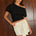 MINDI FRONT TIE SKORT - VANILLA