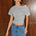 BONNE ONE SHOULDER TOP - GREY