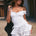 BRONTE RUFFLED CORSET MINI DRESS - WHITE