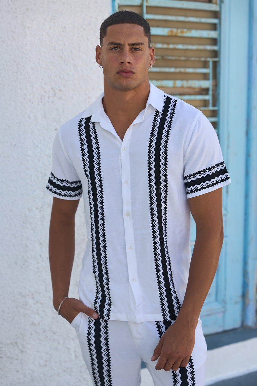 BROOKS SHIRT - WHITE/BLACK - BROOKSSHIRTXBROOKSPANT-WHITE_BLACK-1