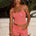CALYPSO FOLDOVER KNIT SHORTS - PEACH