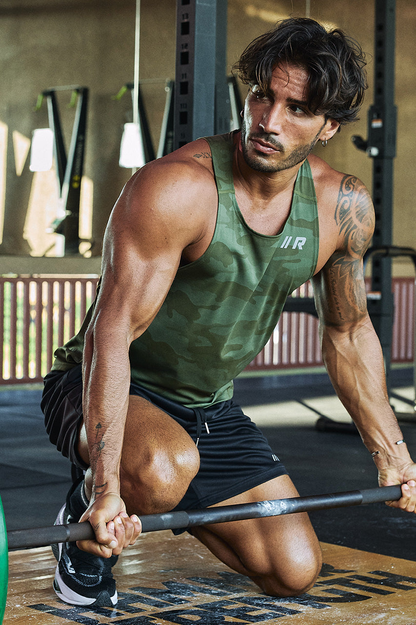 CAMEO FITTED TANK TOP - CAMO - CAMEOFITTEDTANKTOP-CAMOxWAYNEDRAWSTRINGSHORTS-BLACK-07