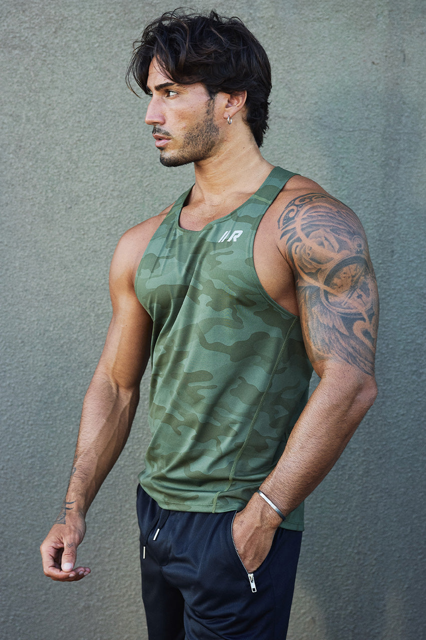 CAMEO FITTED TANK TOP - CAMO - CAMEOFITTEDTANKTOP-CAMOxWAYNEDRAWSTRINGSHORTS-BLACK-10