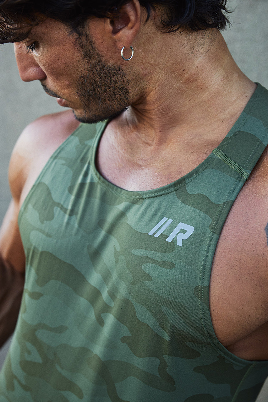 CAMEO FITTED TANK TOP - CAMO - CAMEOFITTEDTANKTOP-CAMOxWAYNEDRAWSTRINGSHORTS-BLACK-19