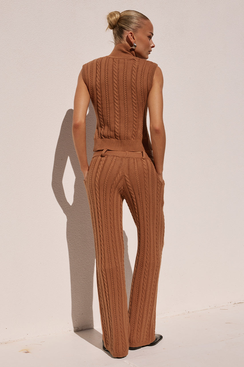 CAMILA KNIT PANT - OCHRE