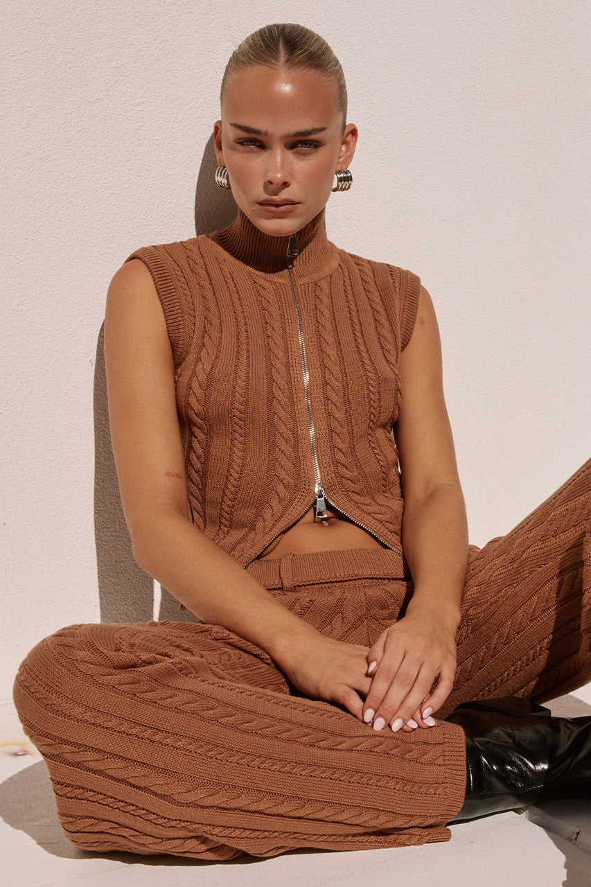 CAMILA KNIT TOP - OCHRE - CAMILAKNITTOPXCAMILAKNITPANT-ORANGE-08