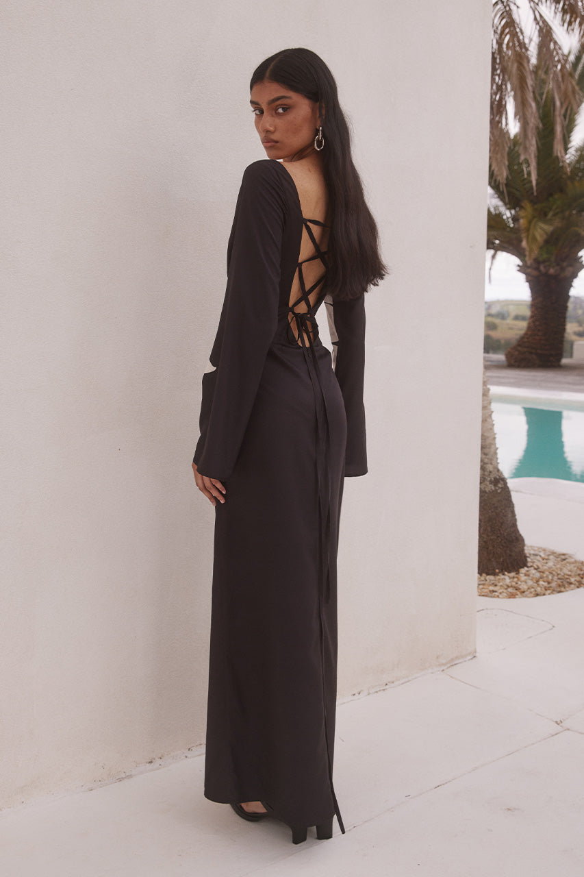 CAMINO MAXI DRESS - BLACK/SAND XXL - CAMINOMAXIDRESS-BLACKSAND_2