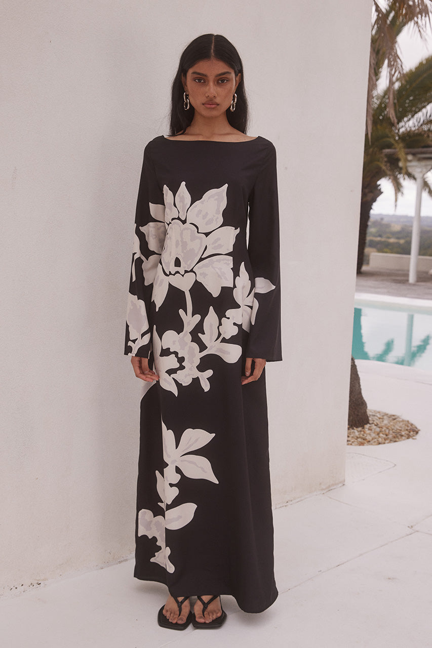 CAMINO MAXI DRESS - BLACK/SAND - CAMINOMAXIDRESS-BLACKSAND_5