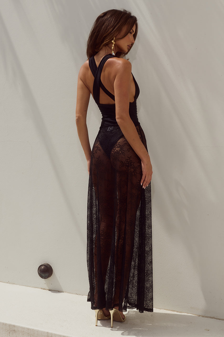 JENNA LOW WAIST LACE MAXI SKIRT - BLACK - CANNESPLUNGEONEPIECESWIMSUITXJENNALOWWAISTLACEMAXISKIRT-BLACK-4