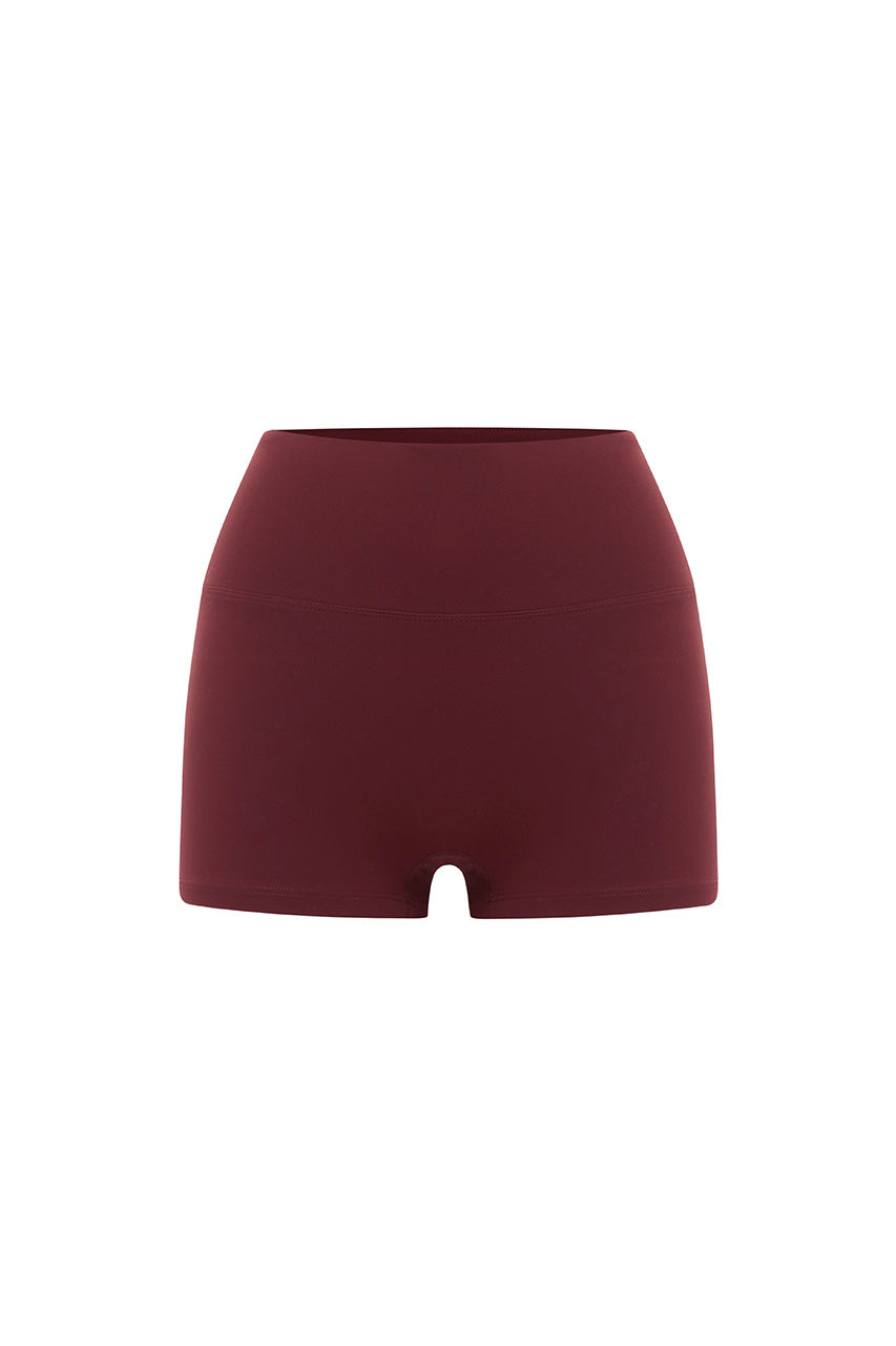 CARLY HIGH WAISTED MICRO SHORTS - CHERRY - CARLYHIGHWAISTEDMICROSHORTS-CHERRY-0