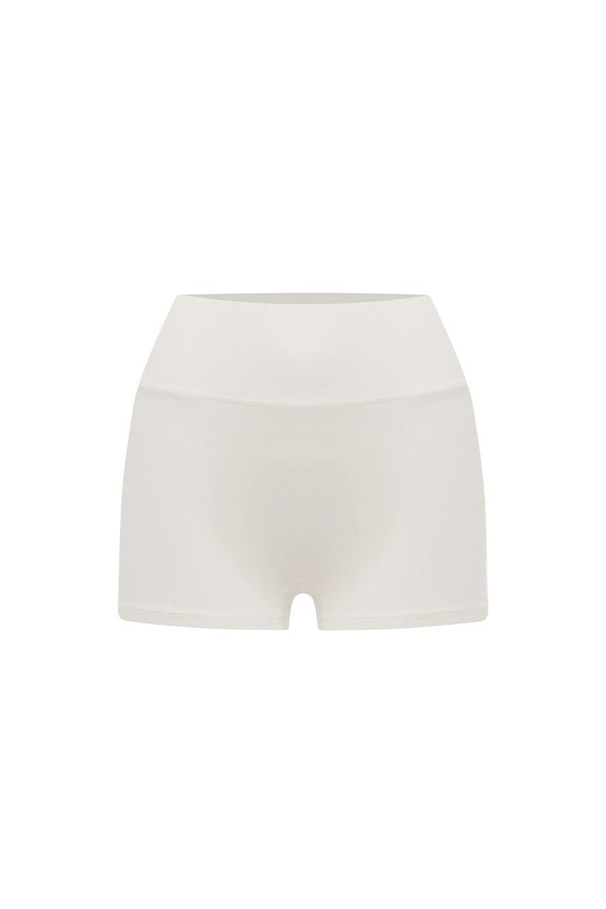 CARLY HIGH WAISTED MICRO SHORTS - CREAM - CARLYHIGHWAISTEDMICROSHORTS-CREAM-0