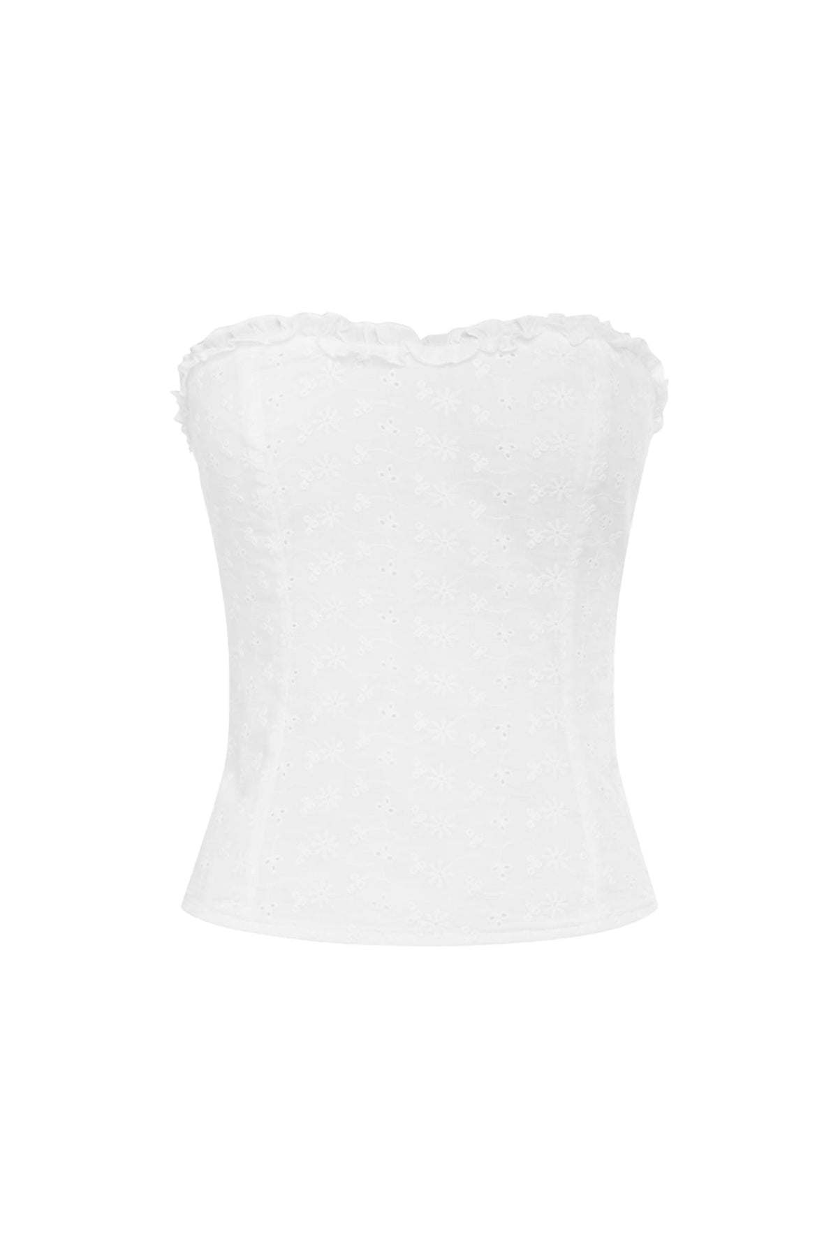 CARRIE STRAPLESS BUSTIER - WHITE - CARRIESTRAPLESSBUSTIER-WHITE