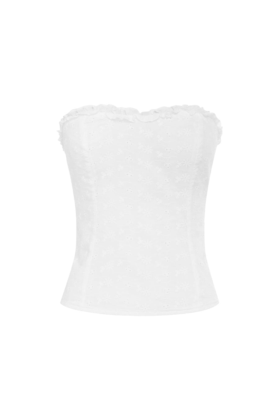 CARRIE STRAPLESS BUSTIER - WHITE - CARRIESTRAPLESSBUSTIER-WHITE