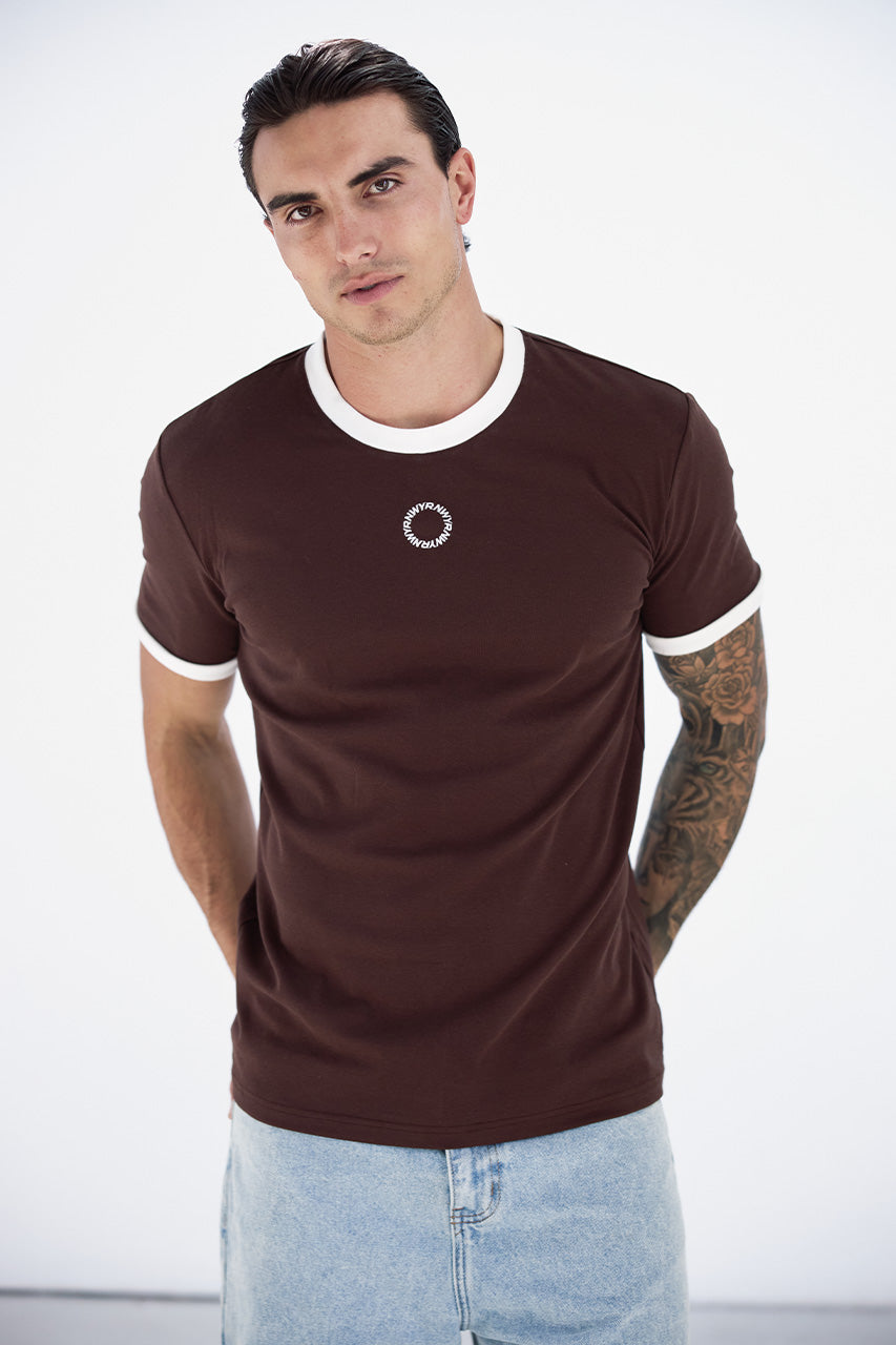 CAYDEN FITTED T-SHIRT - CHOCOLATE - CAYDENFITTEDT-SHIRT-CHOC