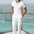 CAYDEN FITTED T-SHIRT - WHITE/FOREST GREEN