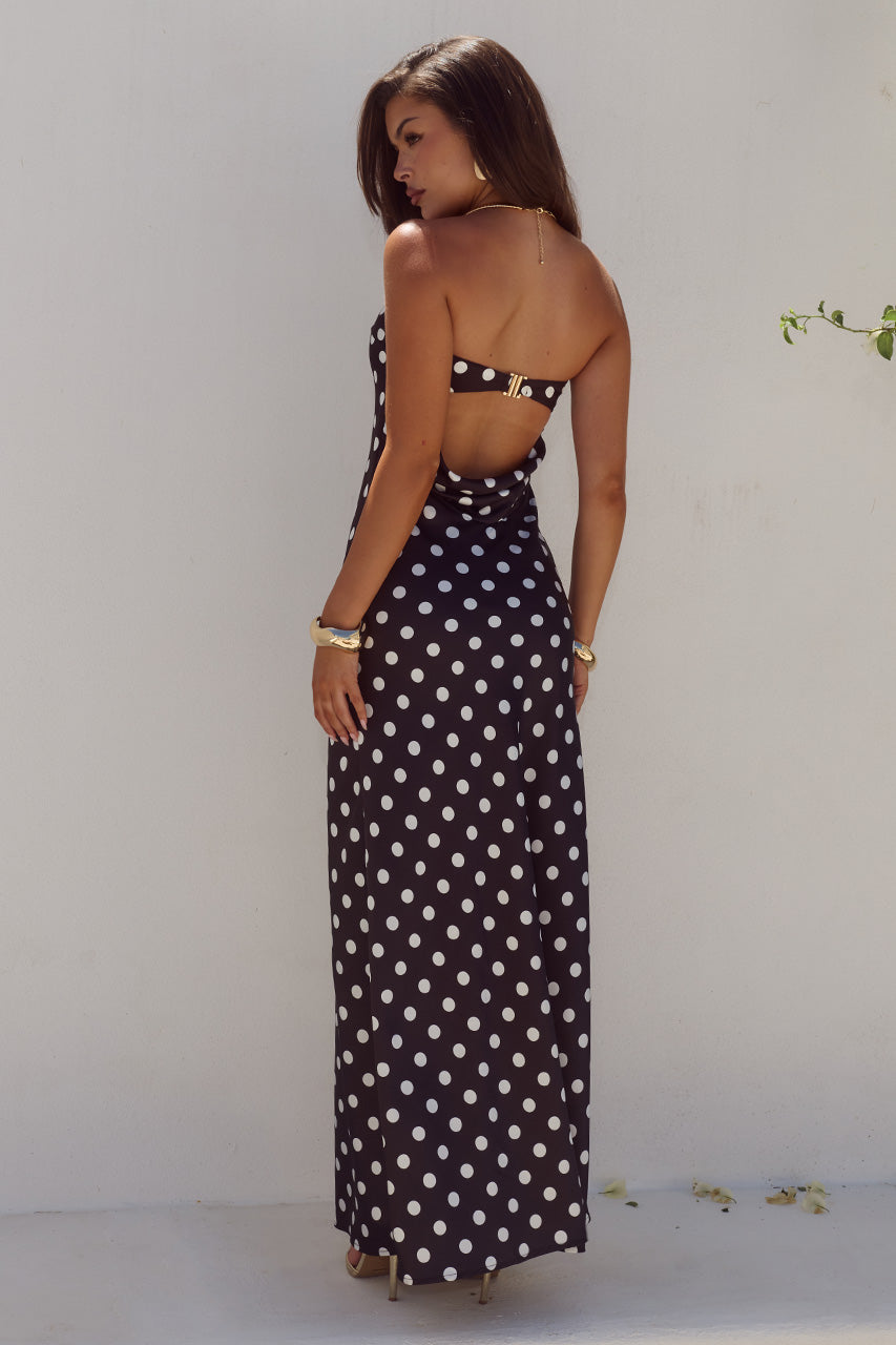 CELESTE STRAPLESS MAXI DRESS - BLACK/WHITE POLKA - CELESTESTRAPLESSMAXIDRESS-BLACKWHITEPOLKA-4