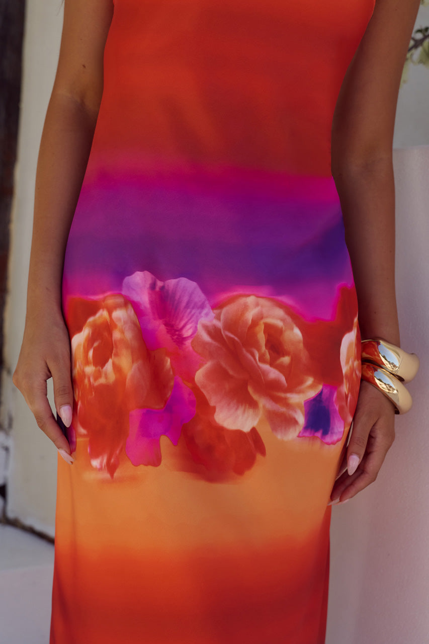 CELESTE STRAPLESS MAXI DRESS - NADIA ORANGE OMBRE - CELESTESTRAPLESSMAXIDRESS-NADIAORANGEOMBRE_-5