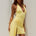 CELYSE HALTER MINI DRESS - LEMON