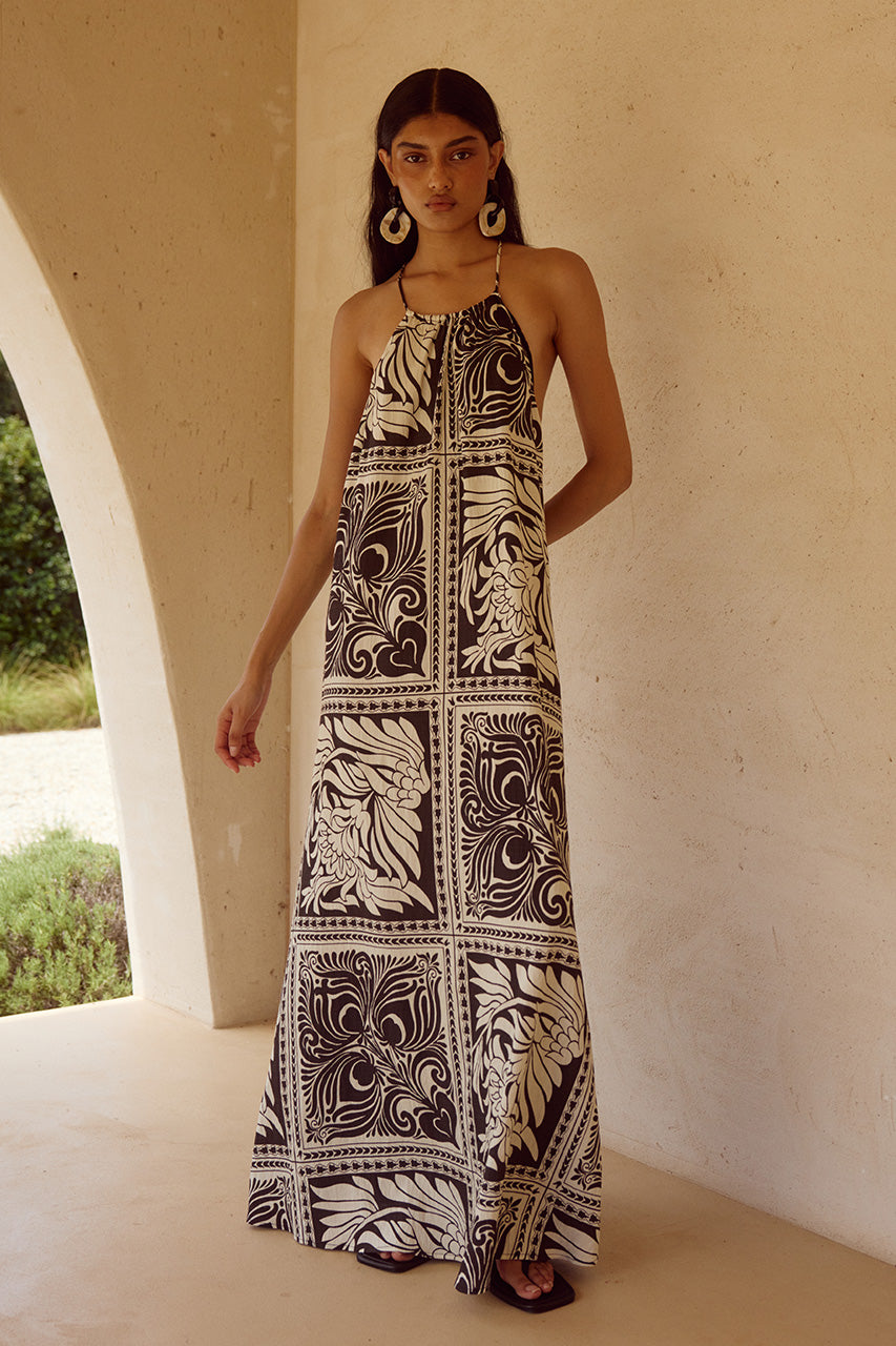 CHANTELLE HALTER MAXI DRESS - HAVANNA BLACK - CHANTELLEMAXIDRESSHAVANNABLACK_1