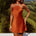 CHARA LOW CROSS BACK MINI DRESS - RUST
