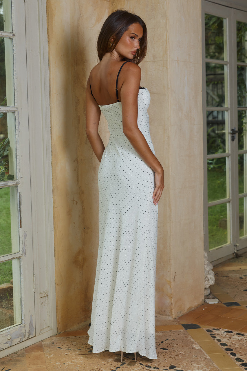 CHARLOTTE BUSTIER SLIP MAXI DRESS - IVORY/BLACK POLKA - CHARLOTTEBUSTIERSLIPMAXIDRESS-IVORYANDBLACKPOLKA-3