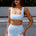 CHLOE SQUARE NECK CROP TOP - ICE BLUE