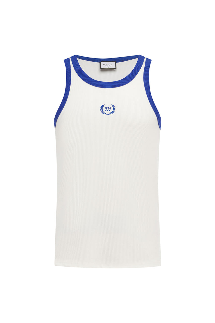CHRIS RIBBED TANK - OFF WHITE/ROYAL - CHRISRIBBEDTANK-OFFWHITE_ROYAL