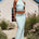 CLAUDIA LACE WAISTBAND MAXI SKIRT - AQUA