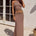 CLAUDIA LACE WAISTBAND MAXI SKIRT - MOCHA