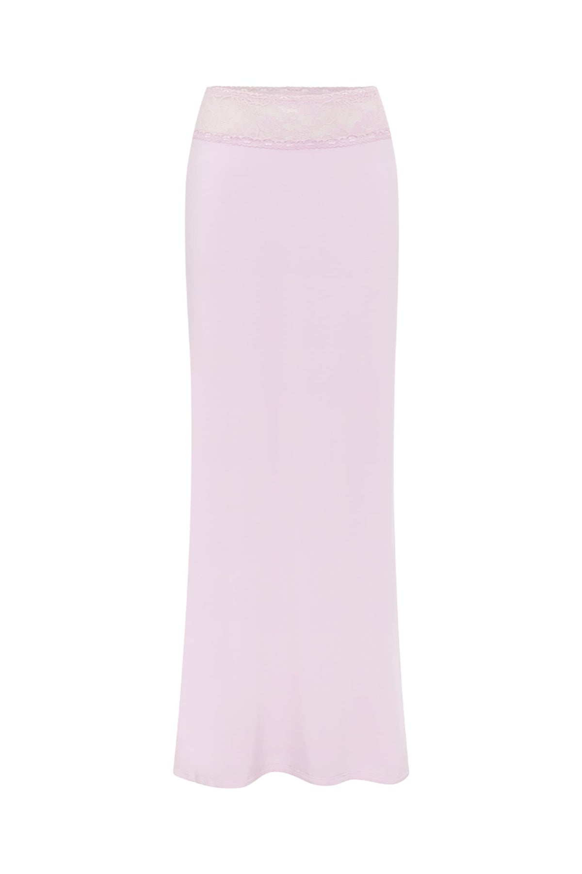 CLAUDIA LACE WAISTBAND MAXI SKIRT - PINK - CLAUDIALACEWAISTBANDMAXISKIRT-PINK