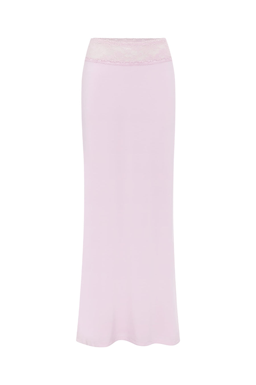 CLAUDIA LACE WAISTBAND MAXI SKIRT - PINK - CLAUDIALACEWAISTBANDMAXISKIRT-PINK