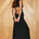 CLOVER BOAT NECK CUTOUT MAXI DRESS - BLACK