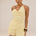 COREY BEADED HALTER COWL TOP - LEMON/WHITE POLKA