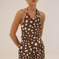 COREY BEADED HALTER COWL TOP - SALMA SPOTS