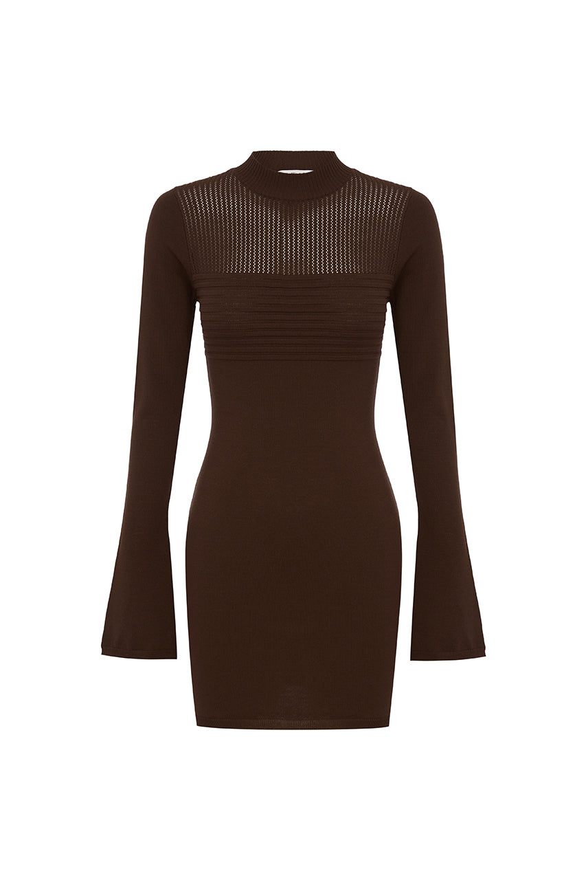 COSTA MINI DRESS - CHOCOLATE - COSTA-MINI-DRESS-CHOCOLATE