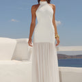 YAZMIN HALTER MAXI DRESS - OFF WHITE