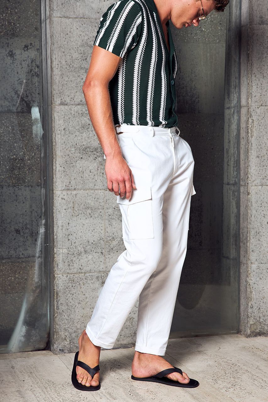 CRUISE TAPERED CARGO PANT - WHITE - CRUISE_TAPERED_CARGO_PANT_-_WHITE_-1