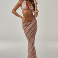 CYRUS LOW WAIST SHEER MAXI SKIRT - SADIE PINK