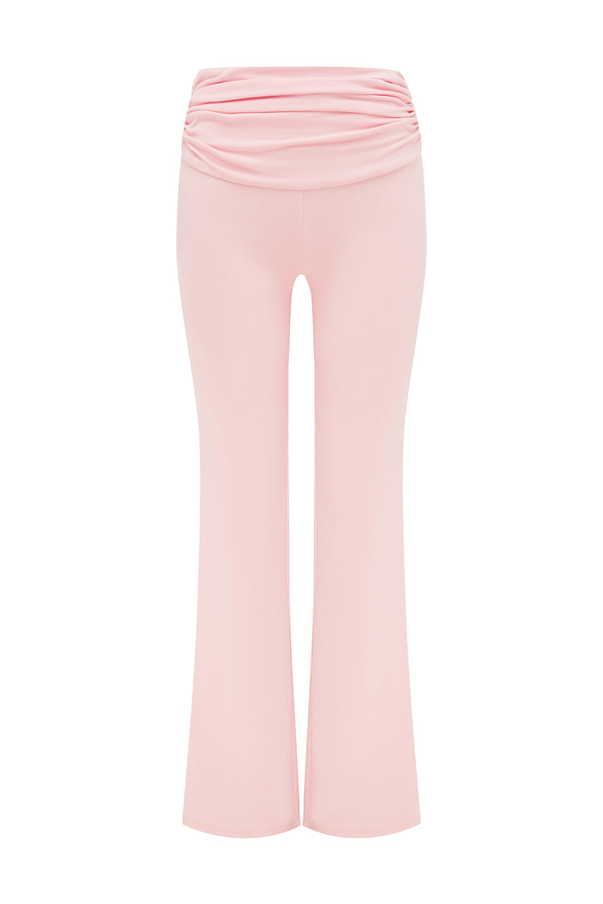 DAMARI FOLDOVER FLARE PANTS - BALLET PINK - DAMARIFOLDOVERFLAREPANTS-BALLETPINK