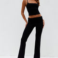 DAMARI FOLDOVER FLARE PANTS - BLACK