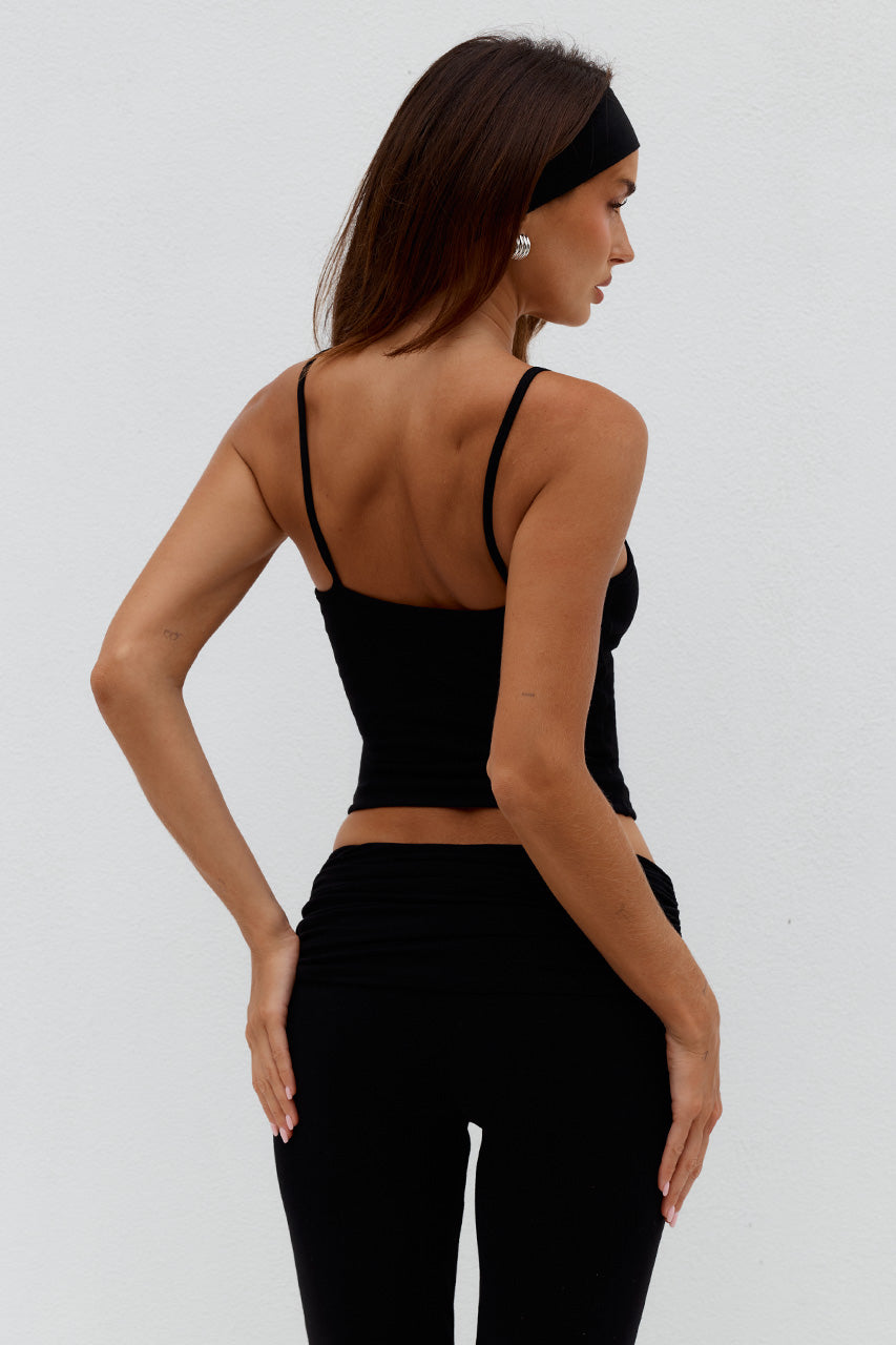 DAMARI SCOOP CAMI TOP - BLACK - DAMARISCOOPCAMITOPXDAMARIFOLDOVERFLAREPANTS-BLACK-10
