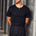 DAMIEN HENLEY NECK T-SHIRT - BLACK