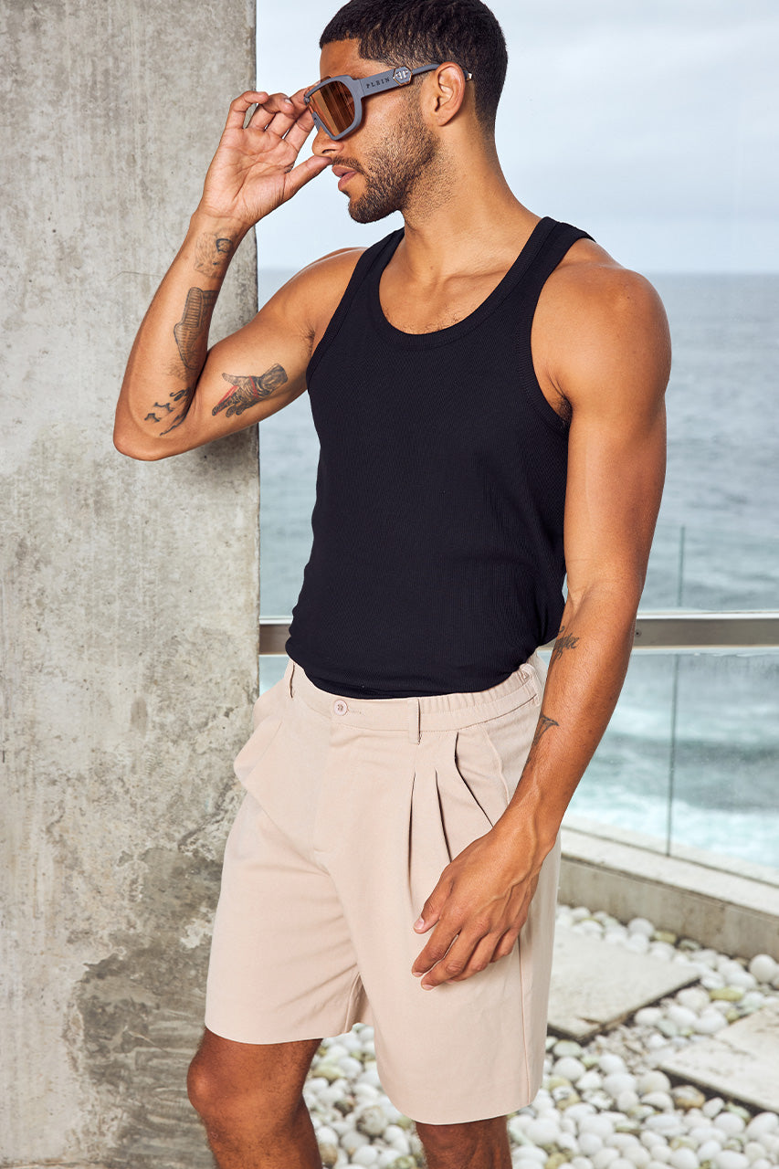 DAMON TAILORED SHORTS - SAND